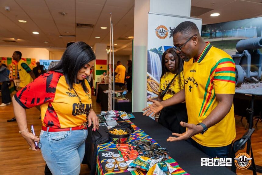 Her Excellency Zita Benson, Ghana's High Commissioner to UK and Abeku Santana- Deputy CEO Tourism Authority showcase Ghana at Glasgow Games.