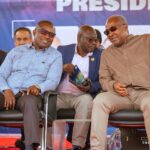 President John Mahama(R), with John Jinapor(L) at Tema Oil Refinery.