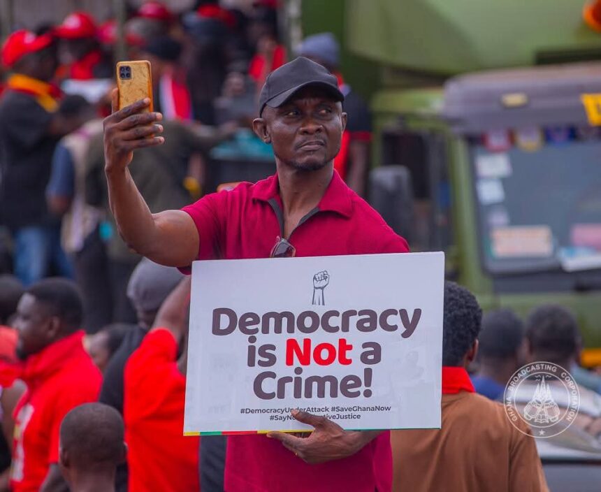 Demonstrators in Accra.