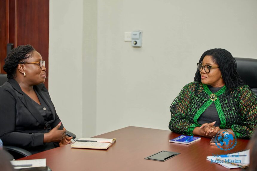 (L-R), IJM Executive Director, Anita Budu with Gender Minister, Dr. Naa Momo Lartey.
