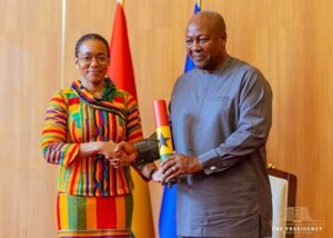 Dr. Zanetor Agyemang Rawlings with President John Mahama.