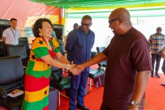 President Mahama with CEO of Zonda Tech, Yang Yang.