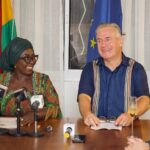 Tourism Minister, Dzifa Gomashie with Representative EU Ambassador to Ghana, Rune Skinnebach.