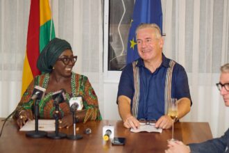 Tourism Minister, Dzifa Gomashie with Representative EU Ambassador to Ghana, Rune Skinnebach.