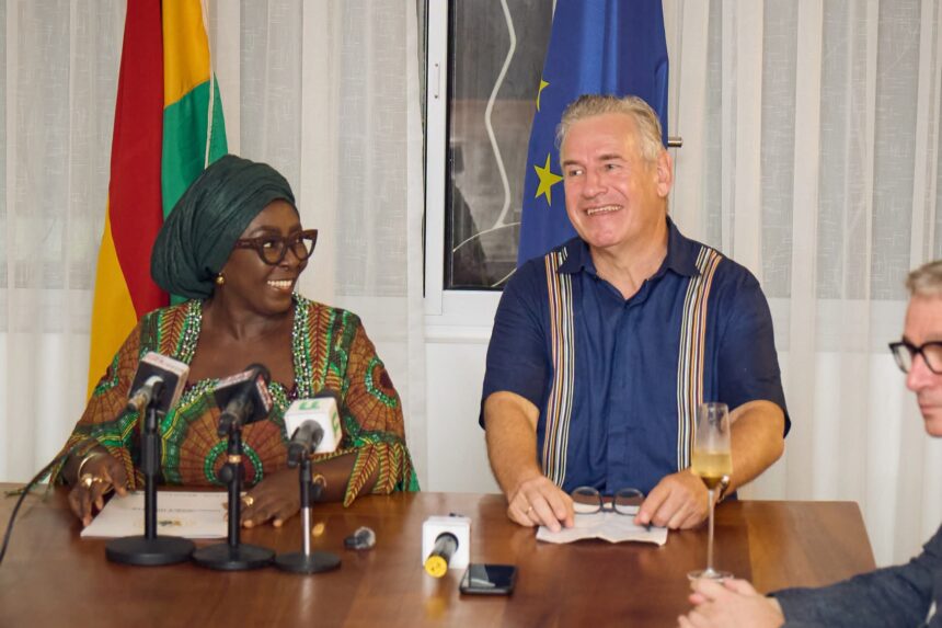 Tourism Minister, Dzifa Gomashie with Representative EU Ambassador to Ghana, Rune Skinnebach.