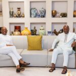 Nigerian businessman, investor and philanthropist Tony O. Elumelu visits President John Dramani Mahama, at his Accra, Ghana residence.